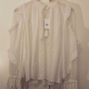 Ulla Johnson Pristine Blouse White Peasant Style- Size 8